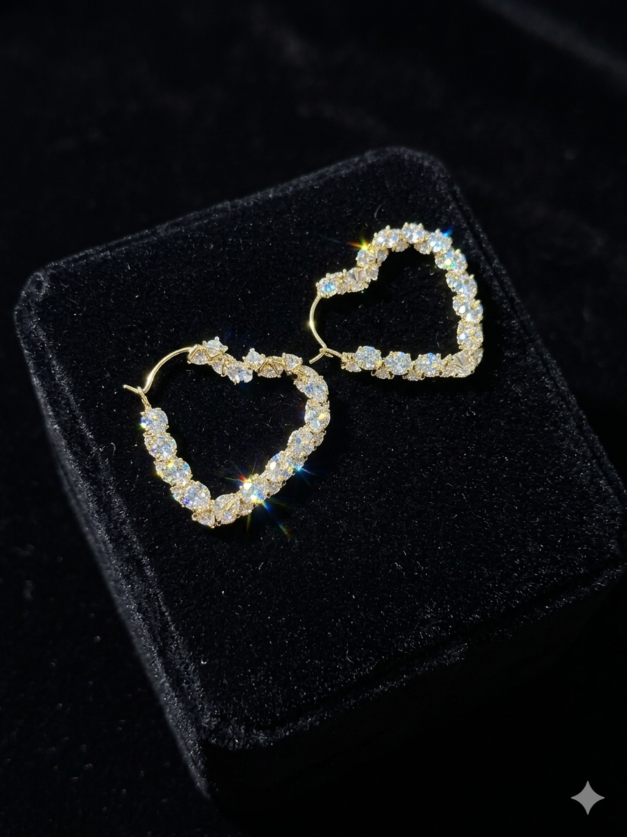 Plated Heart Earrings