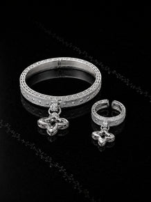 PLATED BRACELET AND RING SET